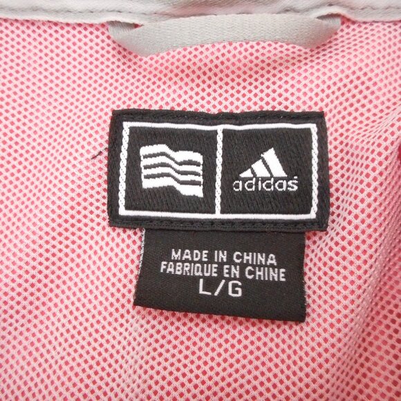 Adidas Womens size L Climaproof Wind Jacket L Bright Pink Full Zip Front Pockets - Picture 8 of 13
